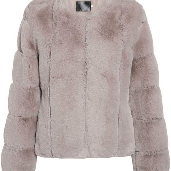 New Women's Long Sleeve Open Front Fuzzy Faux Fur Coat - Picture 2 of 7